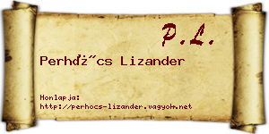Perhócs Lizander névjegykártya